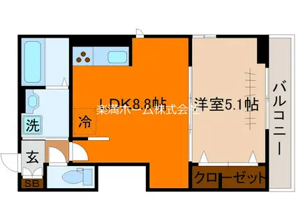 LUSOLE嵐山(1LDK/3階)の間取り写真