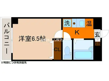 二条CUBE(1K/2階)の間取り写真