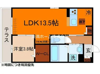 JFORT京都山科II(1LDK/1階)の間取り写真