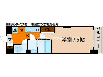 LUXE京都西大路(1K/4階)の間取り写真