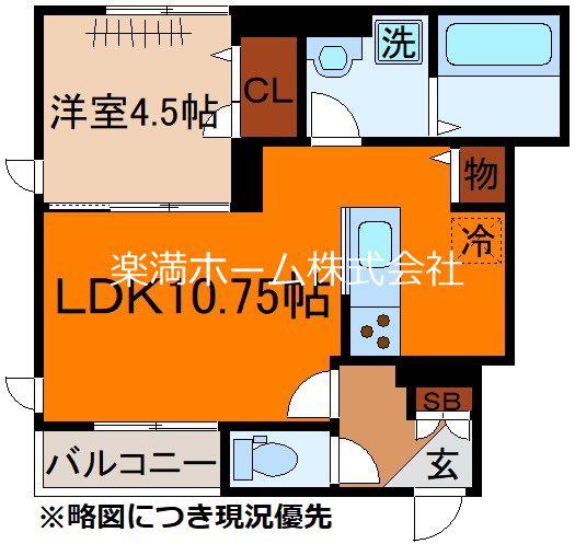 コージーフラット(1LDK/1階)の間取り写真