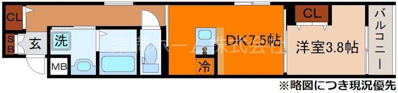 フォーリアライズ京都東寺(1DK/5階)の間取り写真