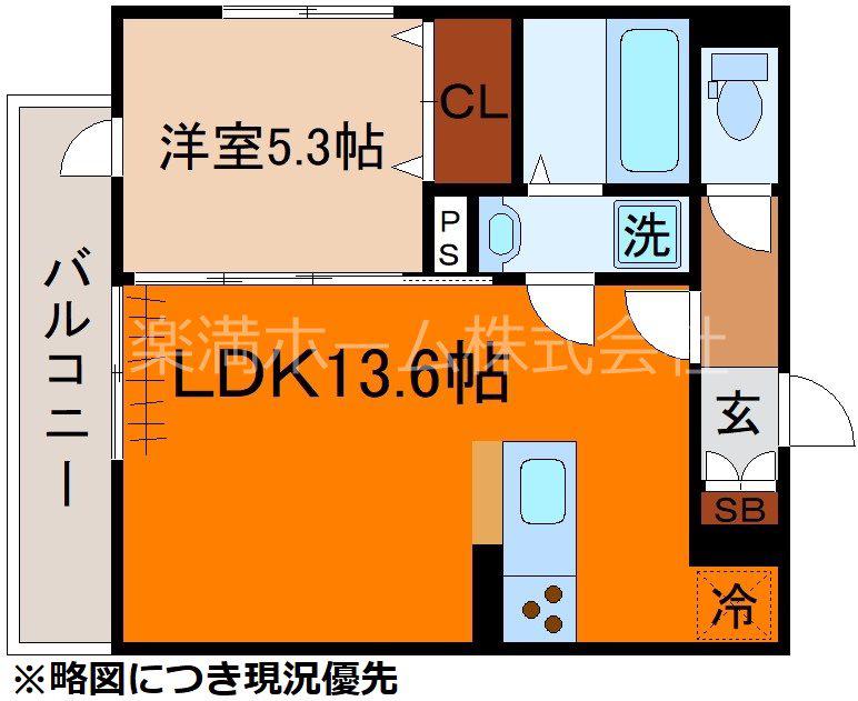 DROOM深草小久保町B(1LDK/2階)の間取り写真