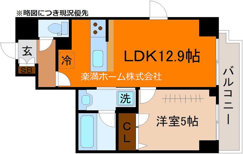 PADMA烏丸御池(1LDK/5階)の間取り写真