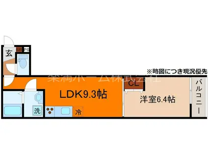 MIREI烏丸五条(1LDK/1階)の間取り写真