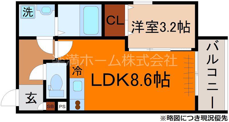 ジーメゾン山科ノース(1LDK/1階)の間取り写真