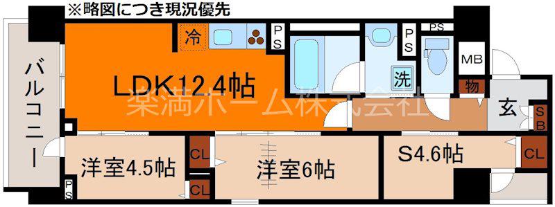 THE RESIDENCE 北白川(2SLDK/1階)の間取り写真