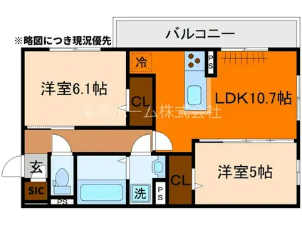 FLEUR II(2LDK/2階)の間取り写真