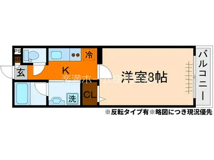 ブリリアコート龍谷大前(1K/2階)の間取り写真