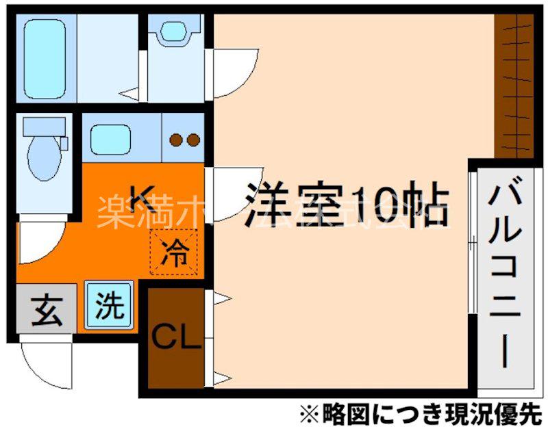 EN西ノ京二条(1K/1階)の間取り写真