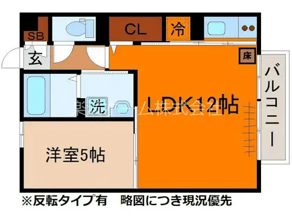 アーバンスクェアII(1LDK/1階)の間取り写真