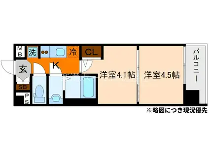 東海道本線 西大路駅 徒歩10分 10階建 新築(2K/2階)の間取り写真