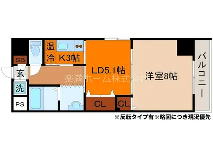 パークウォーク京都東山(1LDK/3階)の間取り写真