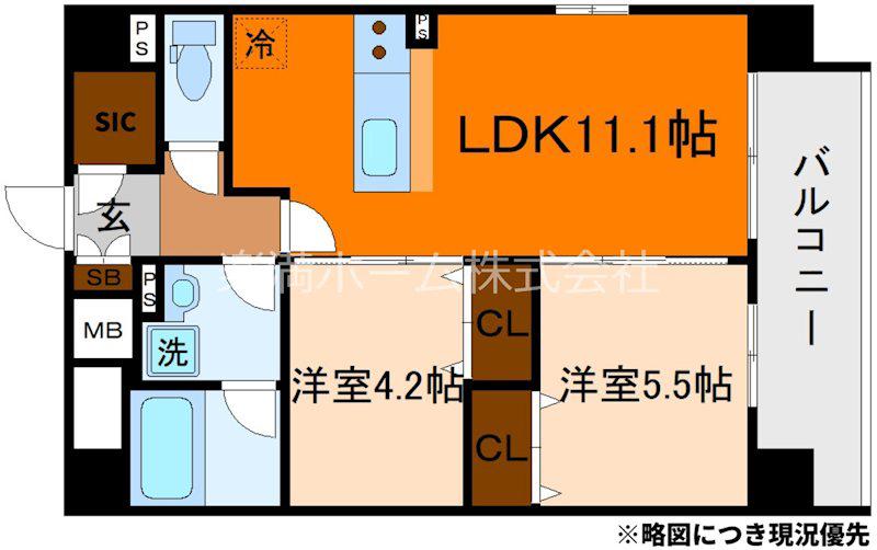 LIVECASA千本今出川(2LDK/5階)の間取り写真