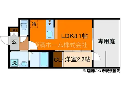 アドバンス京都リエートII(1LDK/1階)の間取り写真