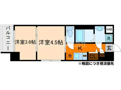 レシオス京都嵯峨野(2K/3階)の間取り写真