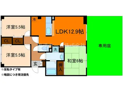 ノールヴァーグ(3LDK/1階)の間取り写真