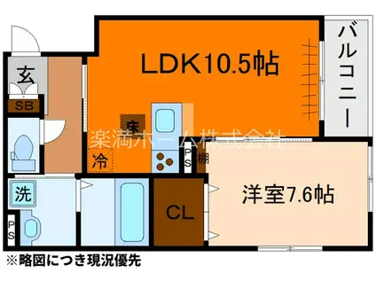 シャルマン唐橋南II(1LDK/1階)の間取り写真