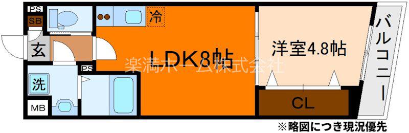 ARCA嵯峨嵐山(1LDK/3階)の間取り写真