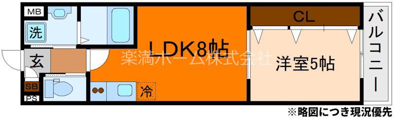 ARCA嵯峨嵐山(1LDK/3階)の間取り写真