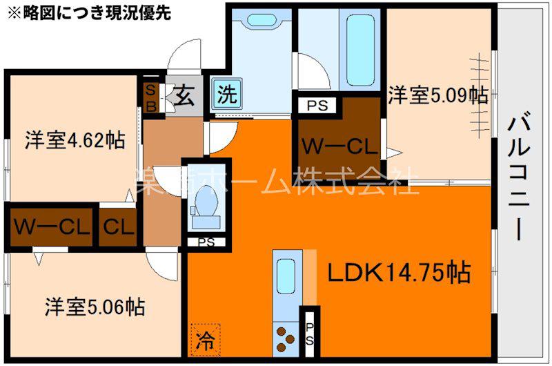 オリーブ嵯峨(3LDK/2階)の間取り写真