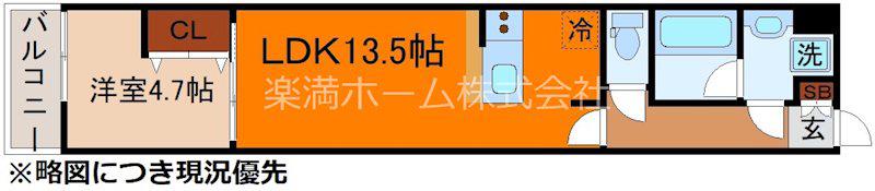 LAFITESHIMOGAMO(1LDK/1階)の間取り写真