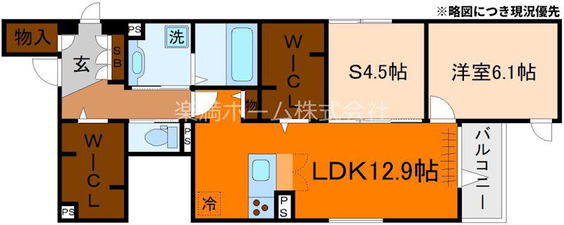 FORESTA御所東(1SLDK/2階)の間取り写真