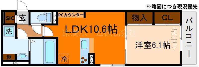 GRAMM西伊達(1LDK/3階)の間取り写真