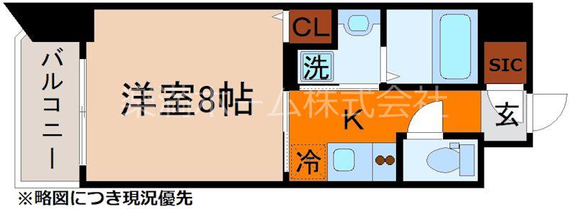 ジョイシティ二条城前(1K/10階)の間取り写真