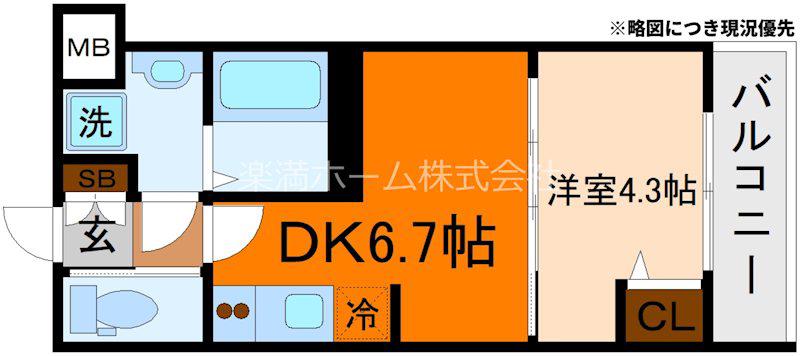 MJC京都ESTRUTH(1DK/2階)の間取り写真