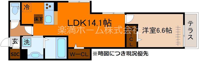 ASUKAV(1LDK/1階)の間取り写真