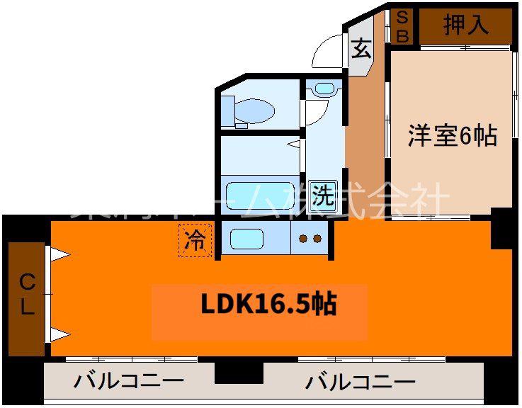 リアライズ衣笠(1LDK/2階)の間取り写真