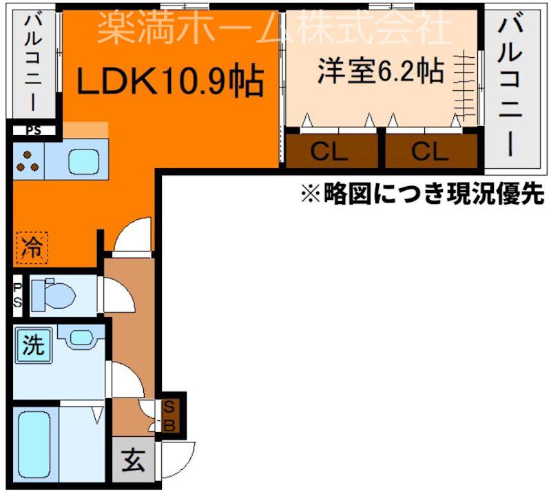 パークガーデン(1LDK/2階)の間取り写真