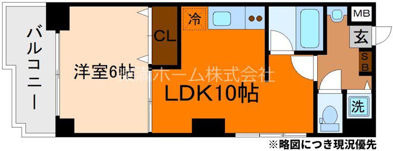 SUNMORITA(1LDK/4階)の間取り写真