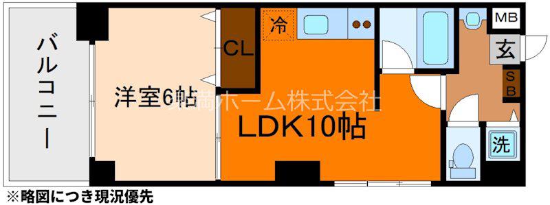 SUNMORITA(1LDK/2階)の間取り写真