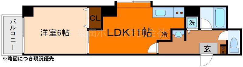 SUNMORITA(1LDK/2階)の間取り写真