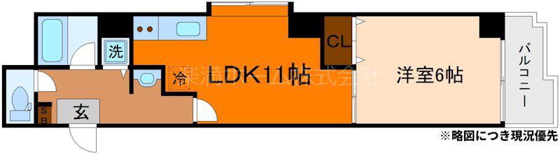 SUNMORITA(1LDK/2階)の間取り写真