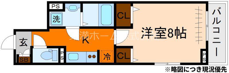 メープルコート小川(1K/3階)の間取り写真