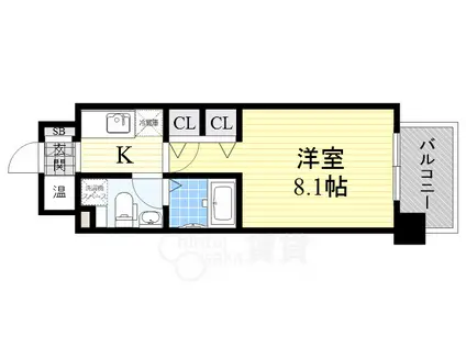 グラマシー京橋(1K/8階)の間取り写真