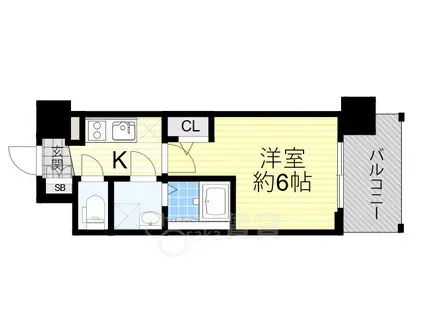 エスリード ザ・フォルテス大阪(1K/10階)の間取り写真