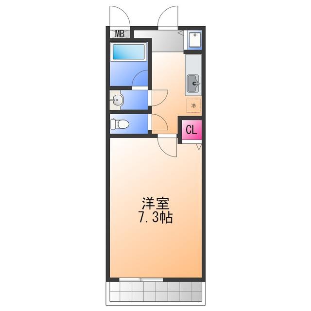 シャンテ笠松(1K/1階)の間取り写真