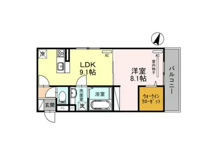 D-ROOM NANKAI(1LDK/2階)の間取り写真