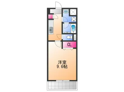 フランディル りんくう(1K/2階)の間取り写真