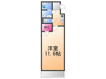 FELIZ羽倉崎(1K/2階)の間取り写真