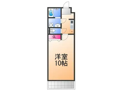 FELIZ羽倉崎(1K/3階)の間取り写真