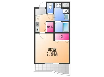 フィール白い雲(1K/3階)の間取り写真