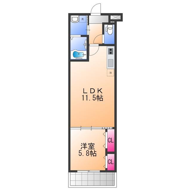 メナメゾン日根野2番館(1LDK/3階)の間取り写真