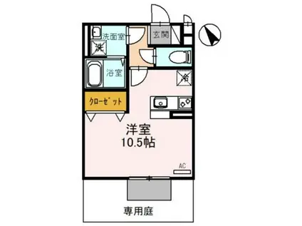 シェルズレイク日根野B(ワンルーム/1階)の間取り写真