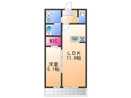 ボンヌ・シャンス(1LDK/2階)の間取り写真