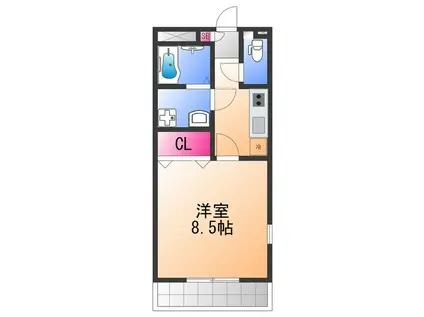 B′S GARDEN HIGASHIKAIZUKA(1K/1階)の間取り写真